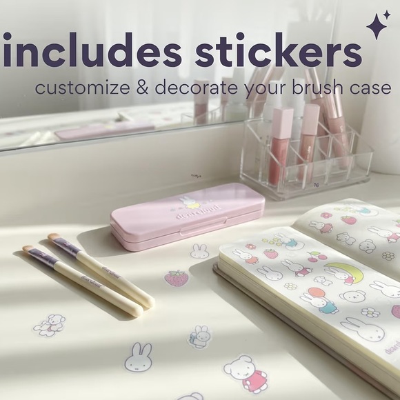 dearcloud Miffy Makeup Brush Set with Travel Case, Mirror (Endearing Bun) - Picture 3 of 5
